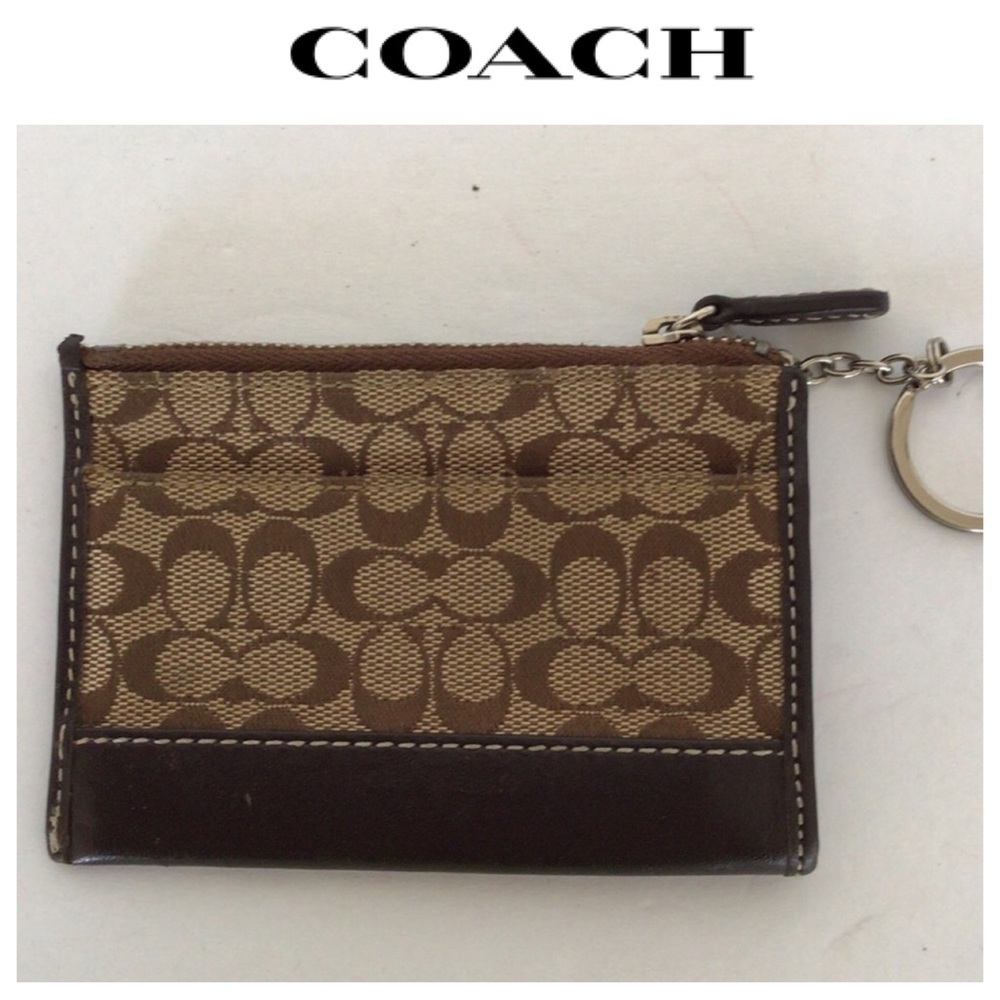 COACH MINI SKINNY SIGNATURE ID CASE KEY CHAIN